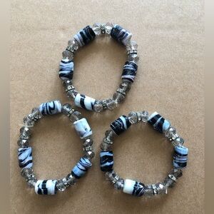 3/$40 Black & White Glass beads 3 bracelets